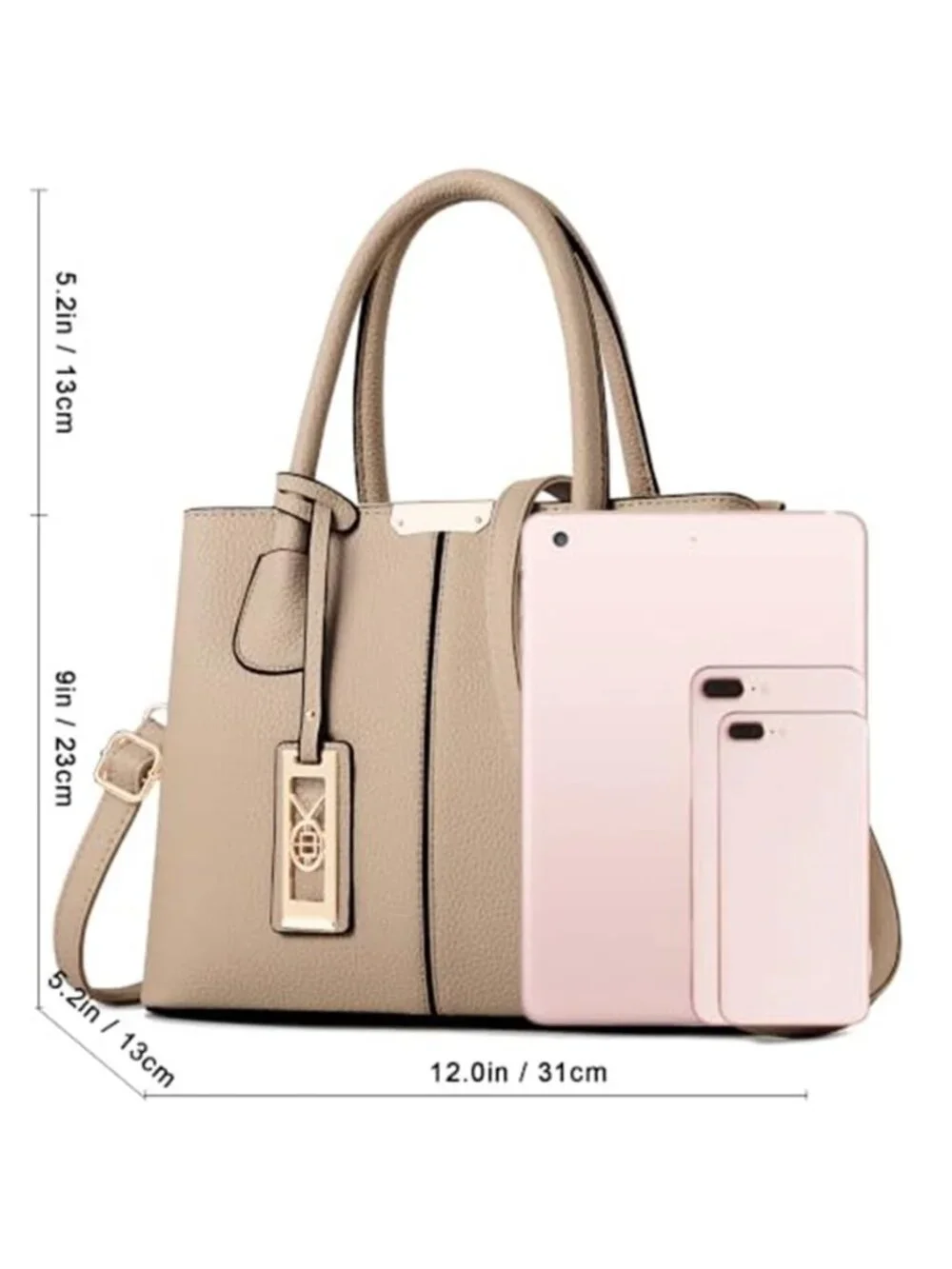 Womens Faux Leather Satchel Tote Crossbody Shoulder Handbag Purse Zipper Bag